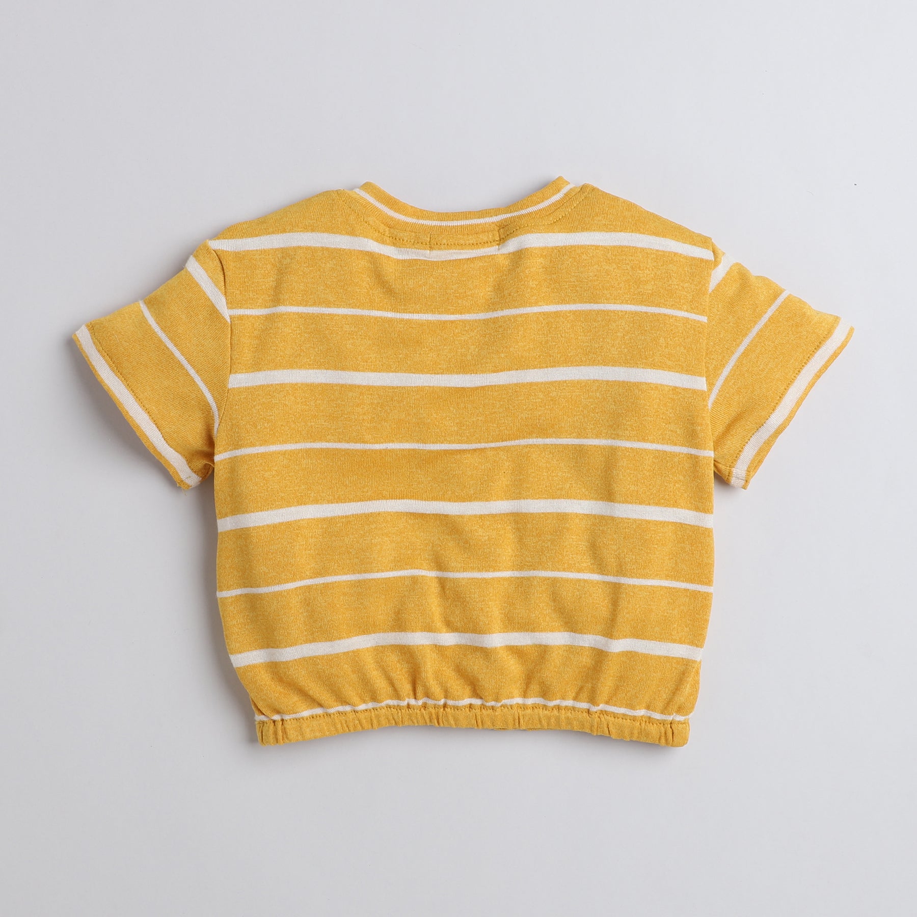 Shop Striped Yarn Dyed Half Sleeves Crop Top And Sleeveless Crop Top Pack Of Two-Yellow/Maroon Online