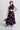 Sleeveless floral printed Back tie up crop top and ring detail skirt set-Black