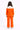 Woven full sleeves cold shoulder shirt blazer top and matching pant set-Orange/White