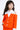 Woven full sleeves cold shoulder shirt blazer top and matching pant set-Orange/White