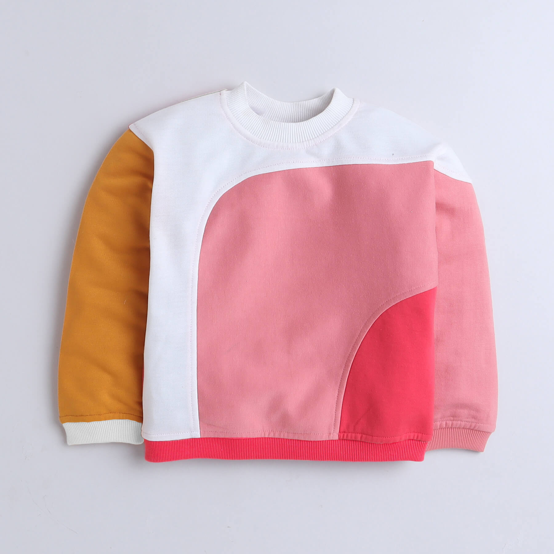 color block full sleeves sweatshirt-Multi