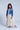 Woven Full Sleeves Embroidery and lace Detail Jacket - Blue/Multi
