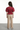 Woven Half balloon sleeves Peplum Top with elasticated Waist - Dark Red