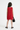 Knit Sleeveless Fur A- line Party Dress - Red