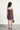 Knit Sleeveless Pleated with Rose Detail A - line Dress - Wine