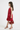 Woven Sleeveless frill detail asymmetric hem wrap dress-Red