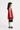 Knit Sleeveless Fur A- line Party Dress - Red