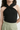 Knit Sleeveless Textured Cross Halter Neck Top with Woven Pleated Korean Pants - Black & Green