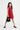 Knit Sleeveless Fur A- line Party Dress - Red