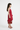 Woven Sleeveless frill detail asymmetric hem wrap dress-Red