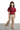 Woven Half balloon sleeves Peplum Top with elasticated Waist - Dark Red