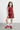 Knit Sleeveless Back tie with piping detail and Matching Skorts Set -  Red & White