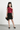 Taffykids Woven Sleeveless One shoulder Frill Detail Party Top and Knit Skirt Set - Red & Black
