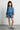 Knit Full sleeves Off-shoulder A- line top and Matching Shorts - Blue