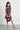 Knit Sleeveless Pleated with Rose Detail A - line Dress - Wine