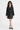 Woven Full sleeves Wrap tie up Detail Crop Blazer and Sequin Skirt Set - Black