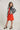 Fur printed Full sleeves Jacket and singlet knit dress set- Orange/Multi