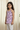 100% cotton sleeveless abstract checks printed back tie up top- Purple