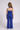 Woven sleeveless rose detail halter neck waistcoat top and pant co-ord set- Royal Blue