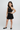 woven sleeveless rose detail crop top and skirt set-Black