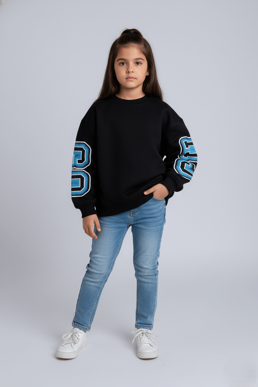 Graphic printed full sleeve sweatshirt-Black
