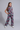 patch work printed sleeves turtle neck zip up top and matching pant set-multi