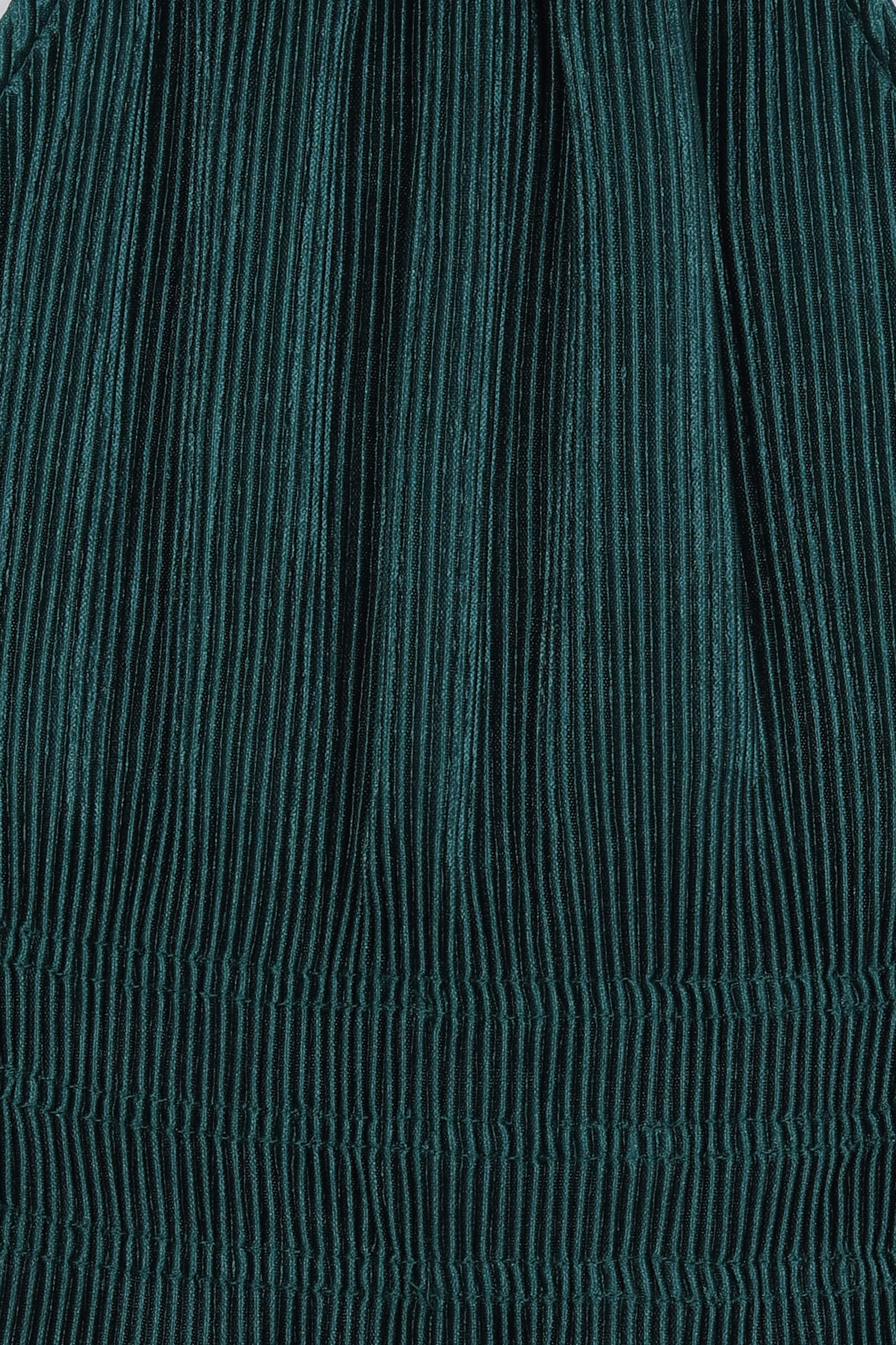 Pleated sleeveless halter neck Party dress - Dark green