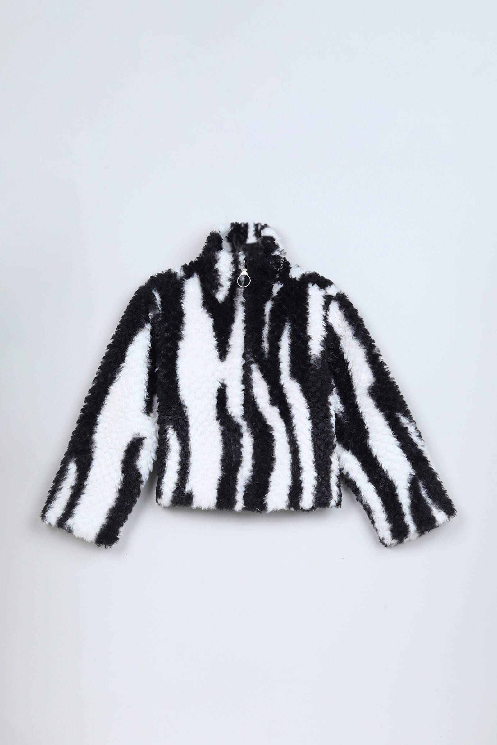 Fur printed Full sleeves Jacket and singlet knit dress set- Orange/Multi