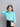 velvet embossed  regnal sleeves sweatshirt- Blue