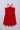 georgette woven sleeveless cascade ruffle Aline dress- Red