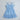 100% cotton floral printed singlet tiered dress with solid crop short sleeves Top-Blue/White