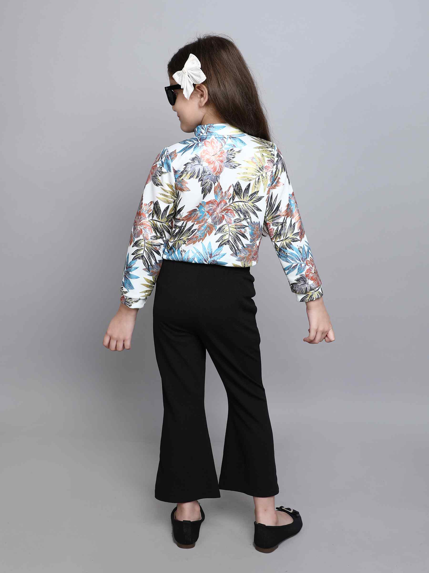 topical foil printed zip up sweatshirt-White/Multi