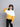 color block full sleeves quilted sweatshirt-White/Yellow