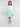 Zigzag striped bell sleeves top with Wrap skirt set-White/Green