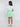 Zigzag striped bell sleeves top with Wrap skirt set-White/Green