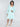 foil printed fur full sleeves collar shrug and singlet tiered dress set-Aquamarine