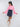 floral printed full sleeves high neck crop top and corduroy asymmetric pocket detail  skirt set-Pink/Navy