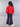 bow detail full sleeves sweatshirt-Red/black