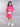 high neck bow detail full sleeves sweatshirt with matching skirt set-Pink