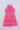 knit sleeveless halter neck fringe dress- Pink