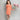 glittered mesh full sleeves front ruched party dress-Orange