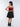 Organza Rose Detail Singlet Party Crop Top And Circle Skirt Set-Wine & Black