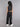 Tape detail zip up crop top and matching cargo pant set-Black