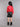 Quilted full sleeves zip up sweatshirt and leather skorts set-Red/Black