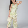 100% cotton wrap kurta with matching pant set - Green