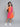 color block pocket detail halter neck zip up crop top and pleated skirt set-Orange/Pink