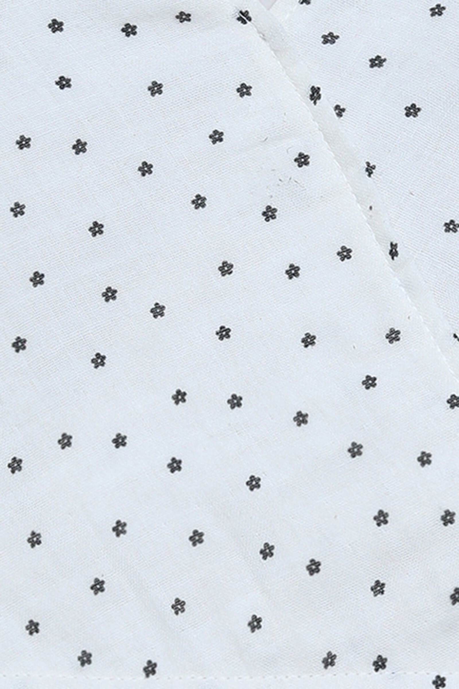 100% cotton woven sleeveless daisy printed back tie up crop top- White & black