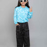 abstract-knit full sleeves pullover sweater-Blue