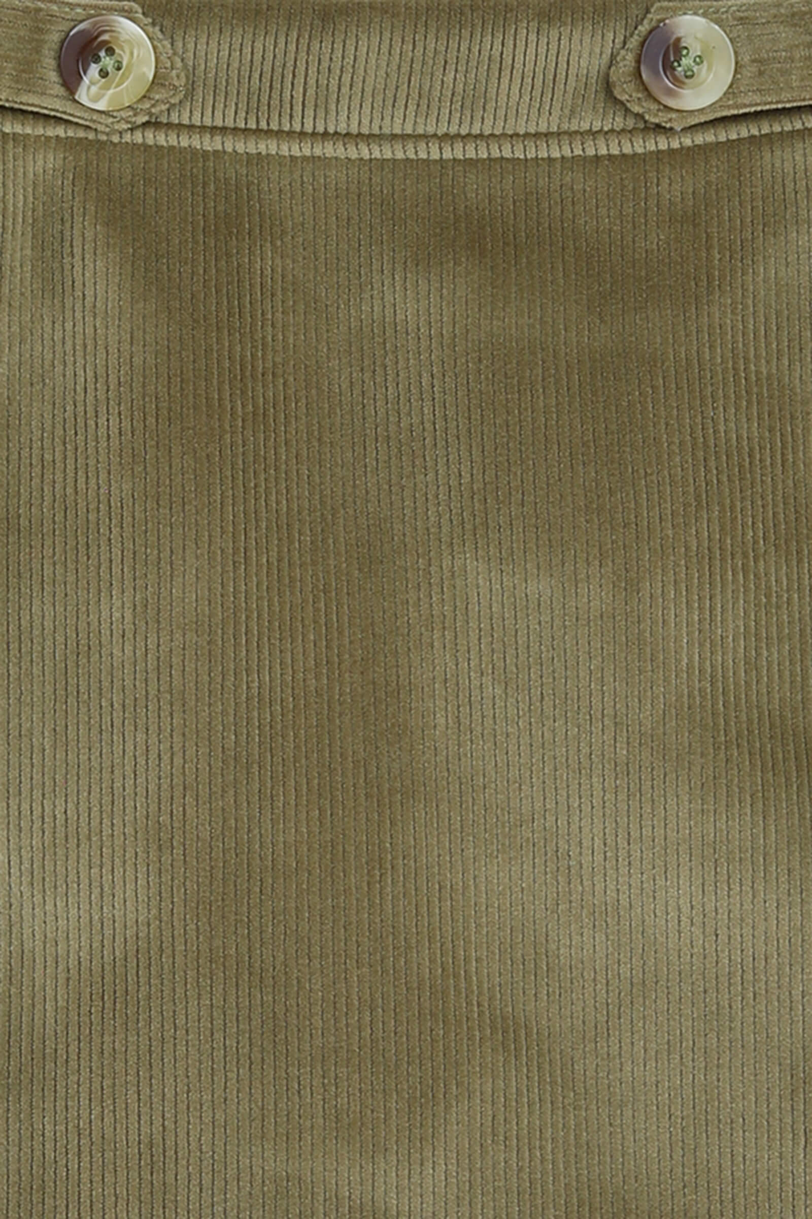 corduroy Knee length waist button detail skirt-Olive