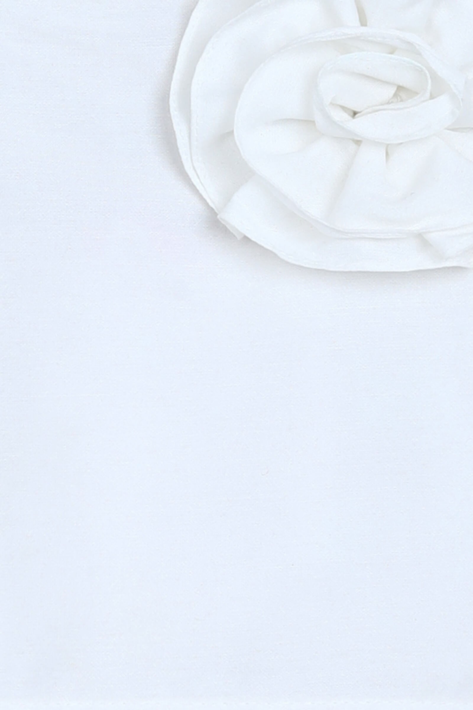 Woven sleeveless rose applique Party crop- Off white